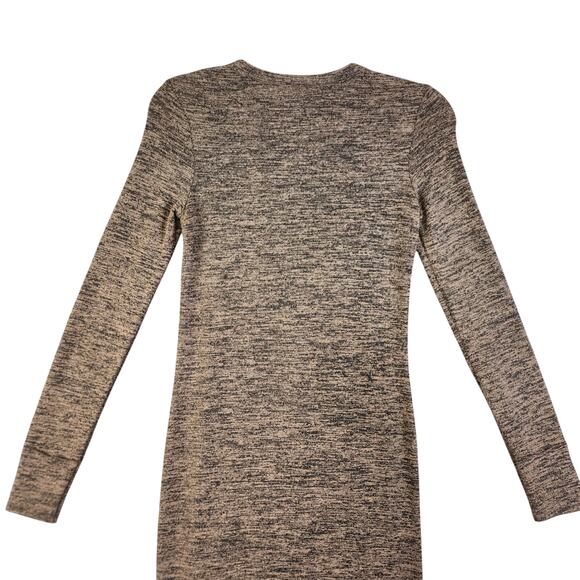French Connection Womens Midi Sweater Dress Size 6 Brown Space Dye Side Slit - Picture 8 of 11